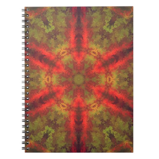 Psychedelic Hippie Red en Yellow Notitieboek (Voorkant)