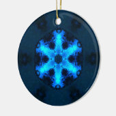 Psychedelic Hippie Snowflake Blue Keramisch Ornament (Links)