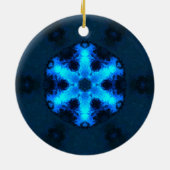 Psychedelic Hippie Snowflake Blue Keramisch Ornament (Achterkant)