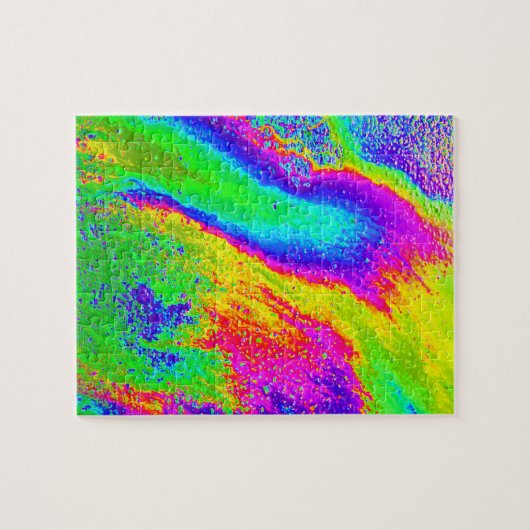 Psychedelic Hippie Tie Dye Rainbow Jigzaag Puzzle Legpuzzel (Horizontaal)