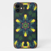 Psychedelic Hippie Yellow Blue en Green Case-Mate iPhone Case (Achterkant)