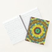 Psychedelic Hippie Yellow Blue en Green Notitieboek (Binnen)