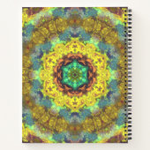 Psychedelic Hippie Yellow Blue en Green Notitieboek (Achterkant)