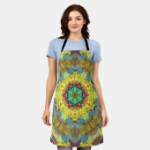 Psychedelic Hippie Yellow Blue en Green Schort (Gedragen)