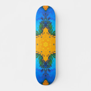 Psychedelic Hippie Yellow en Blue Persoonlijk Skateboard