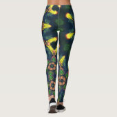 Psychedelic Hippie Yellow Green en Blue Leggings (Achterkant)