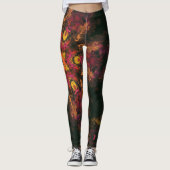 Psychedelic Hippie Yellow Red en Oranje Leggings (Voorkant)