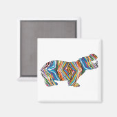 Psychedelic-Hippo Magneet (Voorkant / Achterkant)