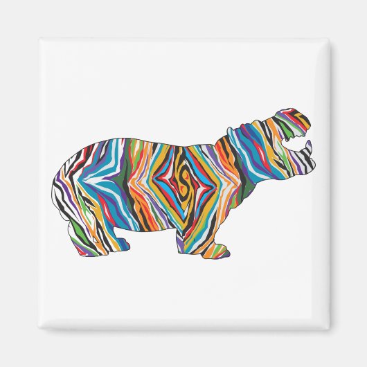 Psychedelic-Hippo Magneet (Voorkant)