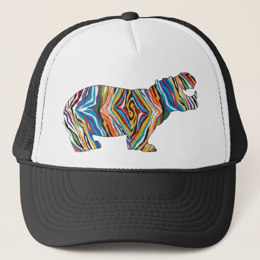 Psychedelic-Hippo Trucker Pet (Voorkant)