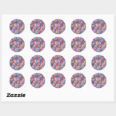 Psychedelic Hippy Flower Power Ronde Sticker (Vel)