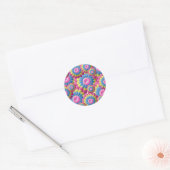 Psychedelic Hippy Flower Power Ronde Sticker (Envelop)