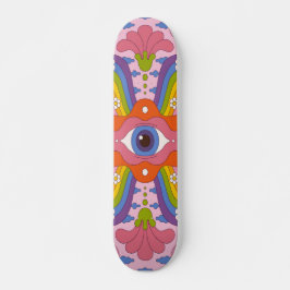 Psychedelic hippy style big eye persoonlijk skateboard