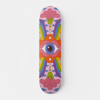 Psychedelic hippy style big eye persoonlijk skateboard