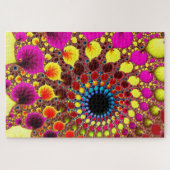 Psychedelic Holographic Fractal Abstract Mandala Legpuzzel (Horizontaal)