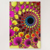 Psychedelic Holographic Fractal Abstract Mandala Legpuzzel (Verticaal)