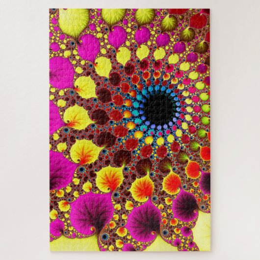 Psychedelic Holographic Fractal Abstract Mandala Legpuzzel (Verticaal)