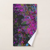 Psychedelic Hot Pink en Black Garden Sunrise Bad Handdoek (Handdoek)
