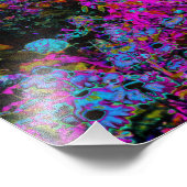 Psychedelic Hot Pink en Black Garden Sunrise Foto Afdruk (Hoek)