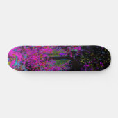 Psychedelic Hot Pink en Black Garden Sunrise Persoonlijk Skateboard (Horizontaal)