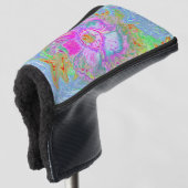 Psychedelic Hot Pink en Ultra Violet Hibiscus Golfheadcover (3/4 voorkant)