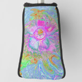 Psychedelic Hot Pink en Ultra Violet Hibiscus Golfheadcover (Draai 90)