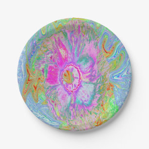 Psychedelic Hot Pink en Ultra Violet Hibiscus Papieren Bordje