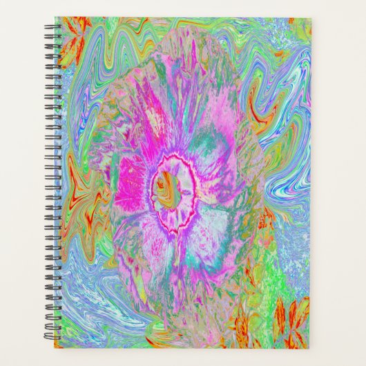 Psychedelic Hot Pink en Ultra Violet Hibiscus Planner (Voorkant)