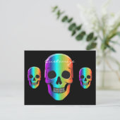 Psychedelic Human Skull Thunder_Cove Briefkaart (Staand voorkant)