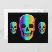 Psychedelic Human Skull Thunder_Cove Briefkaart (Voorkant / Achterkant)