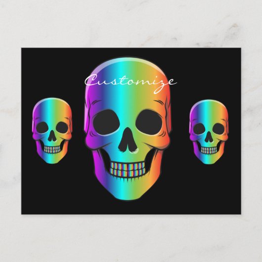 Psychedelic Human Skull Thunder_Cove Briefkaart (Voorkant)