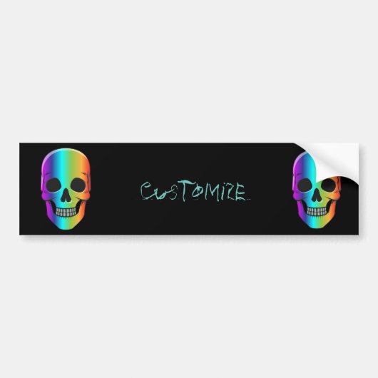 Psychedelic Human Skull Thunder_Cove Bumpersticker (Voorkant)