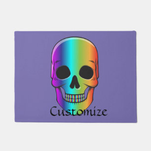 Psychedelic Human Skull Thunder_Cove Deurmat