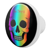 Psychedelic Human Skull Thunder_Cove Keramische Knop (Rechts)