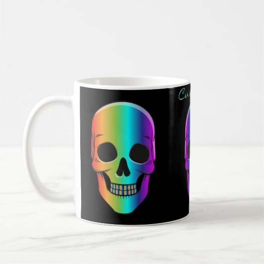 Psychedelic Human Skull Thunder_Cove Koffiemok (Links)