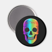 Psychedelic Human Skull Thunder_Cove Magneet (Voorkant / Achterkant)