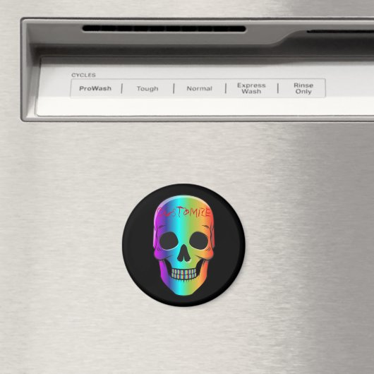 Psychedelic Human Skull Thunder_Cove Magneet (Insitu (Vaatwasser))