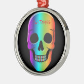 Psychedelic Human Skull Thunder_Cove Metalen Ornament (Links)