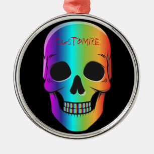 Psychedelic Human Skull Thunder_Cove Metalen Ornament