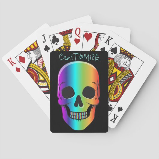 Psychedelic Human Skull Thunder_Cove Pokerkaarten (Achterkant)