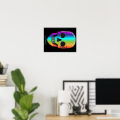 Psychedelic Human Skull Thunder_Cove Poster (Thuiskantoor)