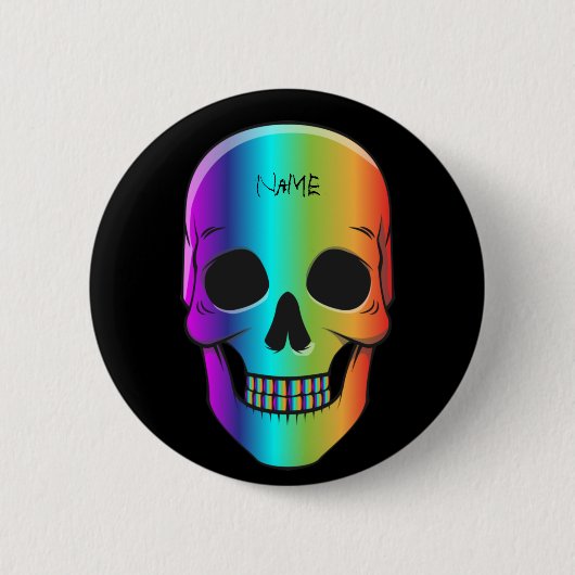 Psychedelic Human Skull Thunder_Cove Ronde Button 5,7 Cm (Voorkant)