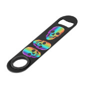 Psychedelic Human Skull Thunder_Cove Speed Flessenopener (Voorkant Gekanteld)