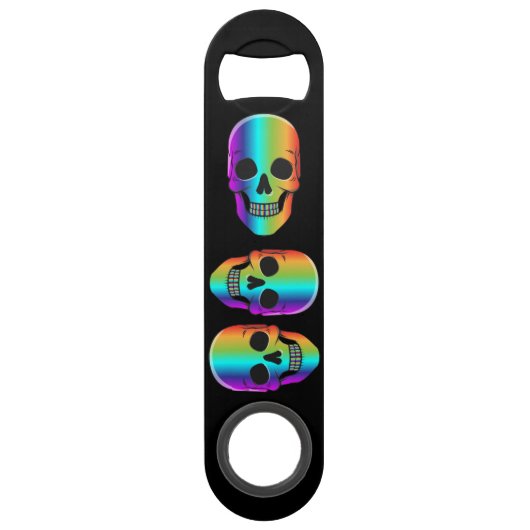 Psychedelic Human Skull Thunder_Cove Speed Flessenopener (Voorkant)