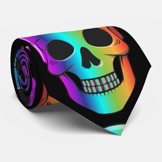 Psychedelic Human Skull Thunder_Cove Stropdas (Opgerold)