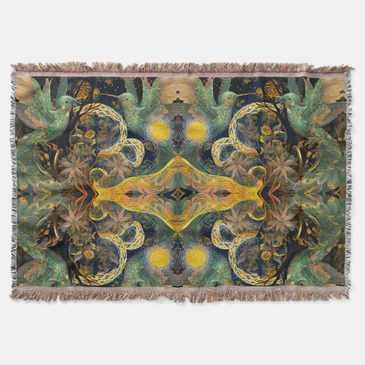 Psychedelic Hummingbird Trip Art Mirror Deken (Voorkant)