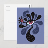 Psychedelic Hypnotic Art Creepy Double Pink Eye Briefkaart (Voorkant / Achterkant)
