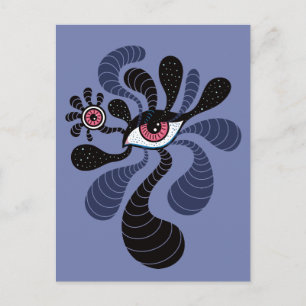 Psychedelic Hypnotic Art Creepy Double Pink Eye Briefkaart