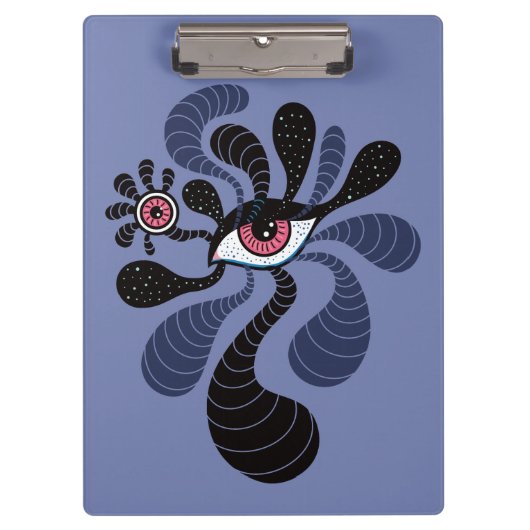 Psychedelic Hypnotic Art Creepy Double Pink Eye Klembord (Voorkant)
