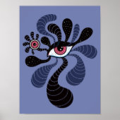 Psychedelic Hypnotic Art Creepy Double Pink Eye Poster (Voorkant)